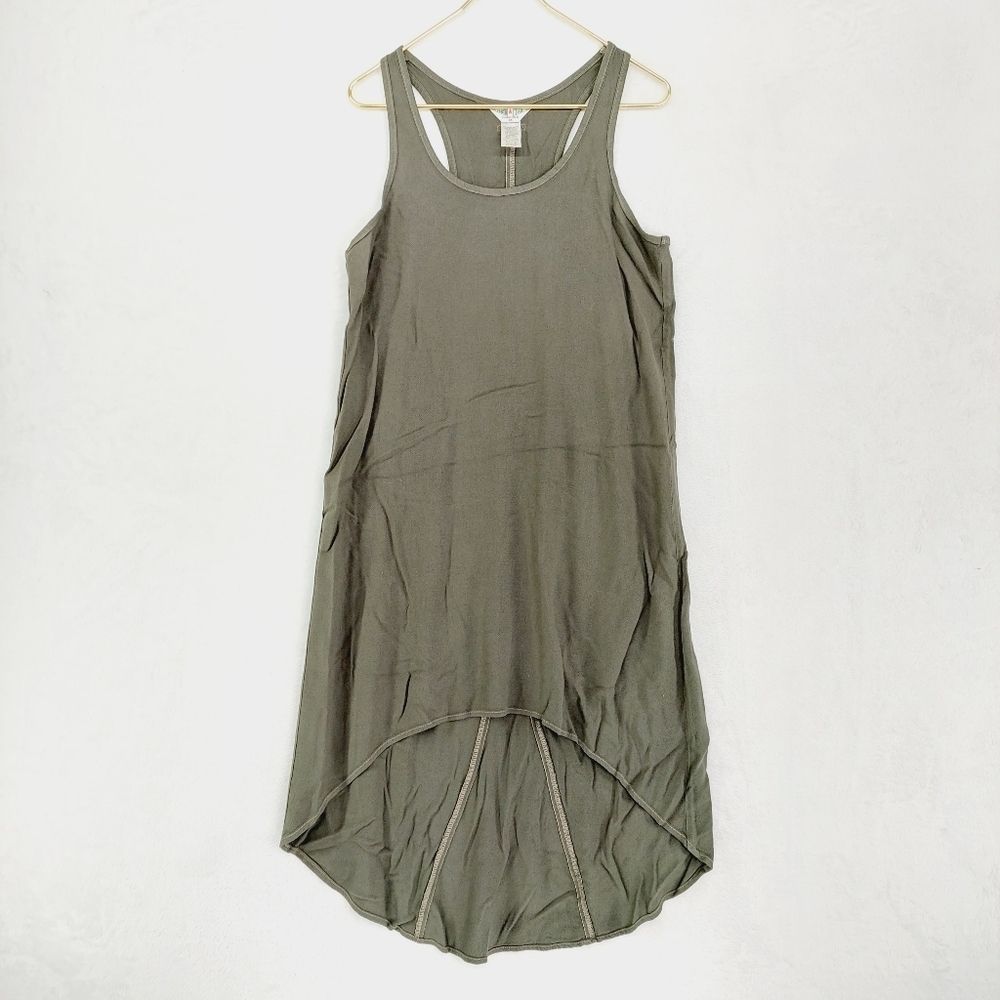 Hard Tail Green Sleeveless Scoop Neck Hi-Low Tank Top 4771